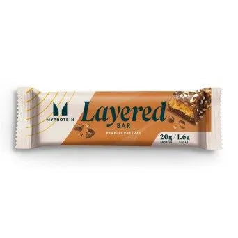 MyProtein Layered Bar Peanut Pretzel – Πρωτεϊνική Μπάρα με Γεύση Φυστικοβούτυρο και Πρέτσελ, 20g Πρωτεΐνης και Χαμηλά Σάκχαρα